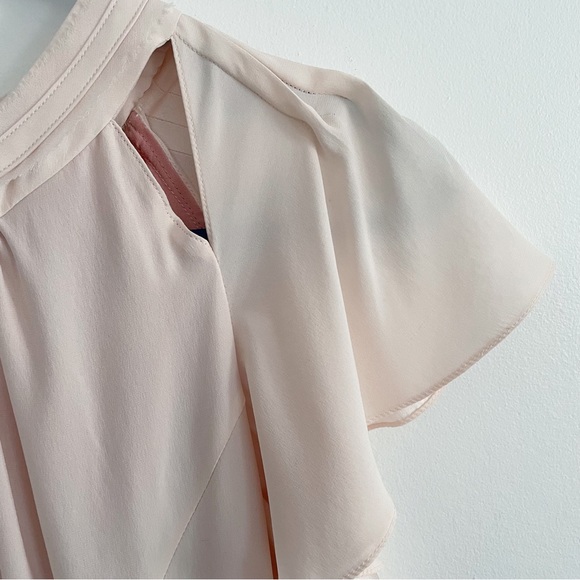 NWOT Altuzarra Claudette Light  Pink Silk Flared Short Sleeve Dress size 4 - Picture 9 of 16